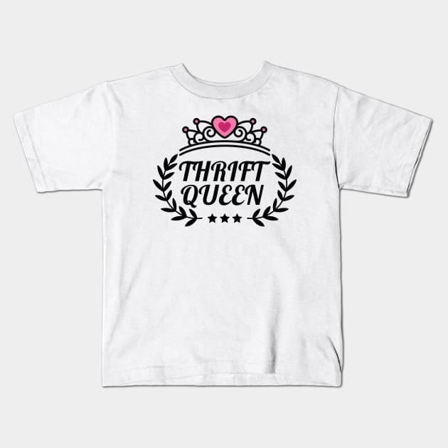 Thrift Queen Kids T-Shirt by Crisp Decisions